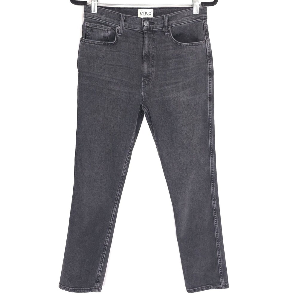 etica Women’s Jeans 28 Black ETHICALLY MADE‎ Stretch Skinny Straight High Rise